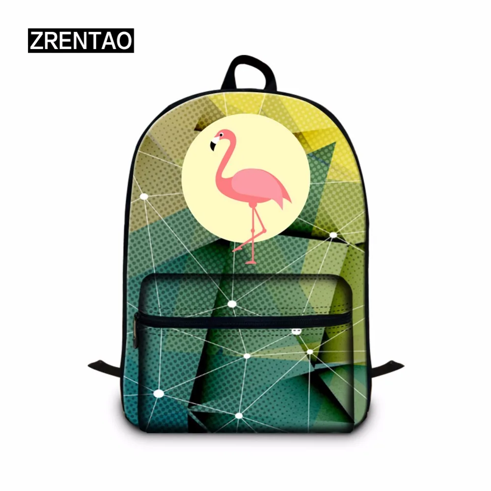 Стильный рюкзак с изображением животных фламинго для женщин мужской Mochila Escolar