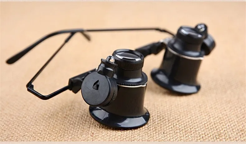 20X Бинокулярные стоматологические лупы для ремонта часов Стиль с светодиодный