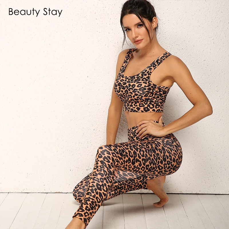 Женские леггинсы с леопардовым принтом Beauty Stay высокой талией большие размеры для