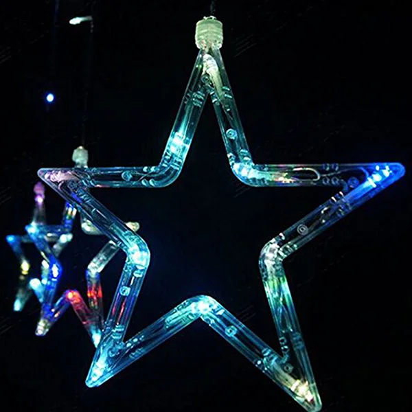 AC 220V 10W 2M Romantic Flashing LED String Light Christmas Decoration Star Curtain Pink/Purple/Red/RGB | Лампы и освещение