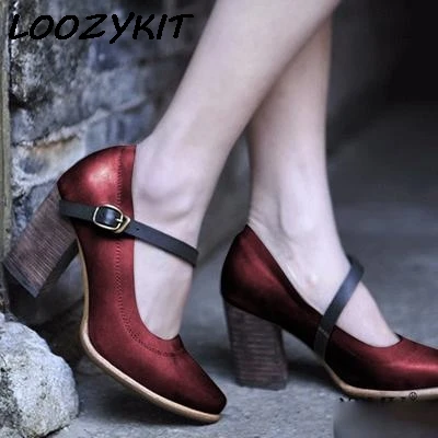 Loozykit (доставка)/2019 г. босоножки женские Новинка на высоком толстом каблуке с