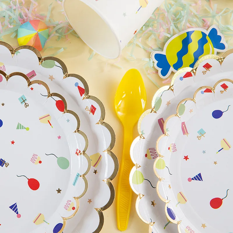 Мультяшная Рождественская одноразовая посуда бумажная тарелка украшения для