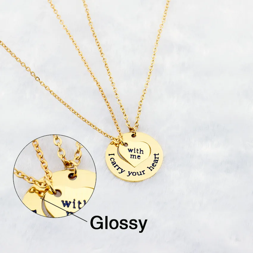V привлечь Нержавеющая сталь я нести вас сердце Цепочки и ожерелья Золото Цвет