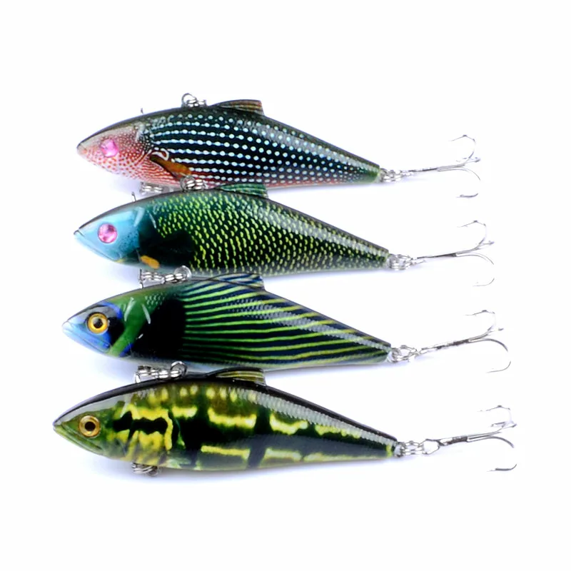 

4Pcs/lot 14.6g 8.5cm winter VIB fishing lure with lead inside hard bait diving swivel jig wobbler lure ice sea fishing tackle