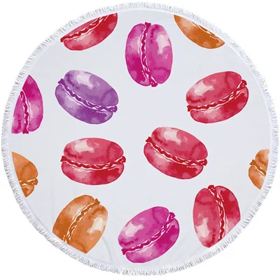Pattern 9 Macaron, арбуз, круглое пляжное полотенце, микрофибра, пляжное полотенце, s, для полотенца для взрослых, ванная комната, кисточка, Тропическое полотенце для путешествий, микрофибра - Цвет: Pattern 9