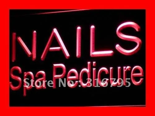 

i357 Nails Spa Pedicure Beauty Salon LED Neon Light Light Signs On/Off Switch 20+ Colors 5 Sizes