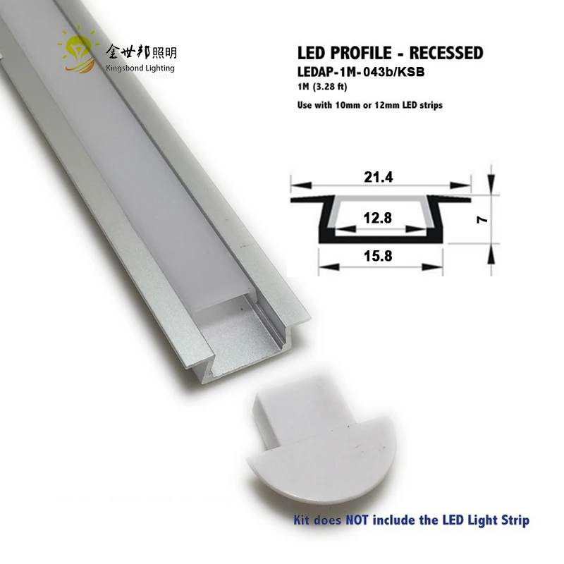 10 шт. * 1 метр встраиваемый алюминиевый профиль с фланцем для светодиодной ленты