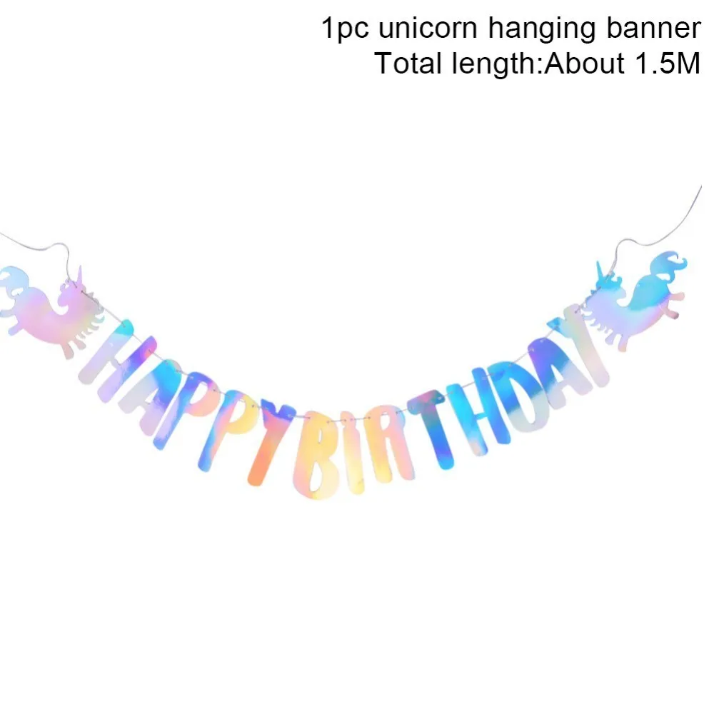 Birthday banner 2 Набор из 12 шт. вечерние обертки для кексов с единорогом радужные вечерние украшения для вечеринки в честь Дня Рождения - Цвет: Birthday banner 2