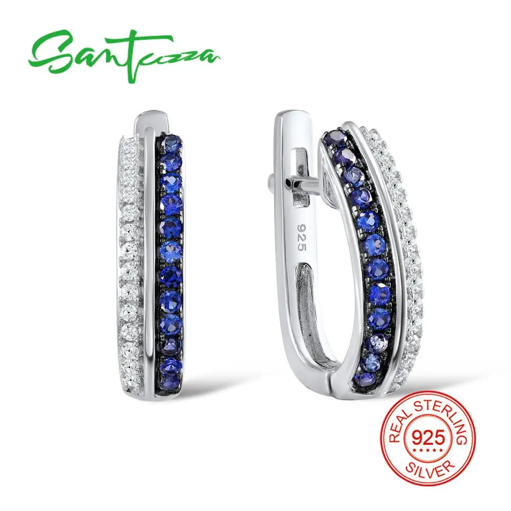 SANTUZZA серебряные серьги для женщин 925 пробы клипс Серебро с камнями Кубический