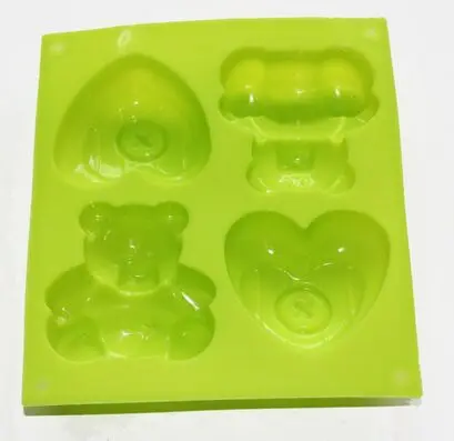 Fat Bear Heart Cupcake Chocolate Soap Muffin Pudding Silicone Mold Pan Kids Gfit | Дом и сад