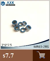 MR126RS подшипник ABEC-3(10 шт.) 6x12x4 мм миниатюрный MR126-2RS RU шарикоподшипники синий Герметичный для осевой SCX10 II