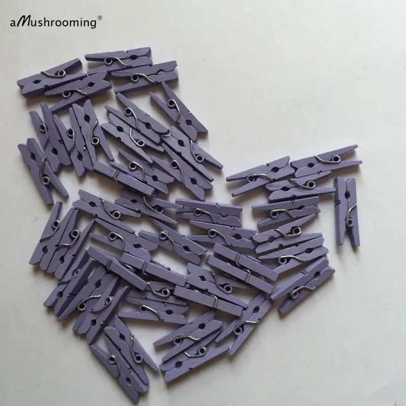 Сиреневый Деревянный Мини прищепка для одежды | 500 детский пурпурный деревянный