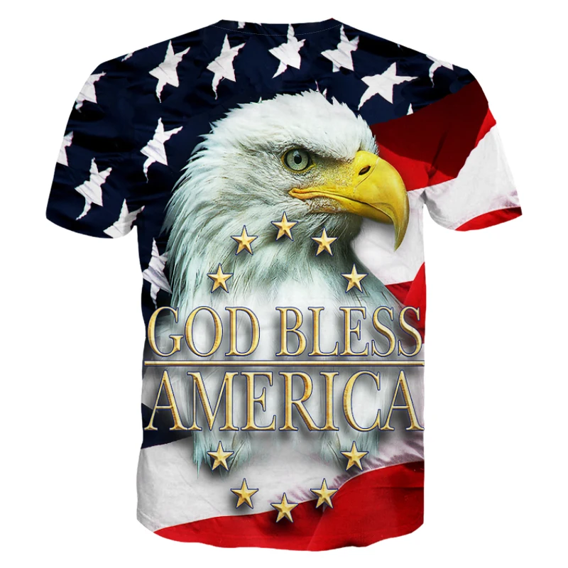 Модная мужская футболка ConMotion с буквенным принтом Американский флаг и орлом