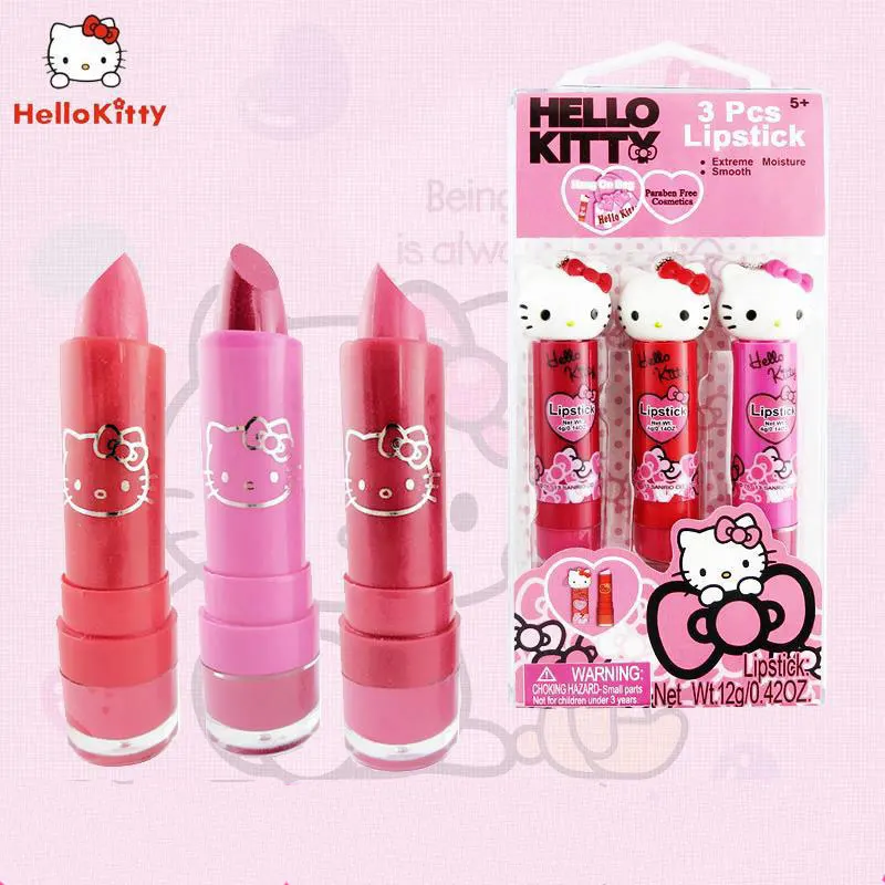 HELLO KITTY Детская Губная помада Косметика принцесса макияж коробка бальзам для губ