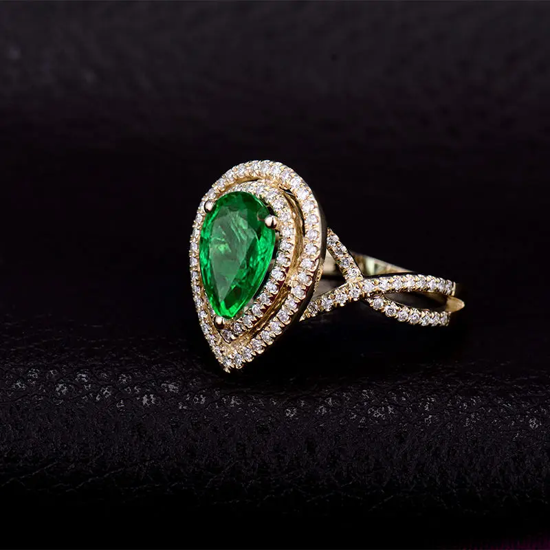 Женское кольцо из желтого золота 14kt с натуральным бриллиантом 7x9 мм|ring toggle|ringring