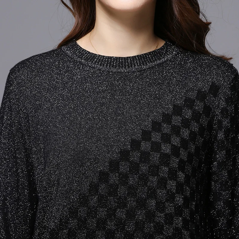 2018 Korean Style Loose Short Sleeve Bright Thin Flash Sweater Shirt Women Sweaters And Pullovers Tops Streetwear Woman Clothes |