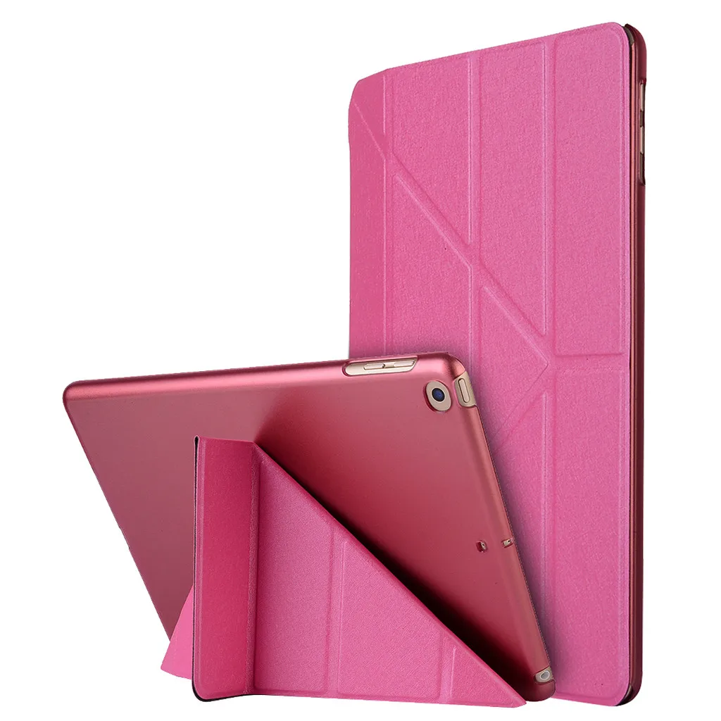 Hot Pink Чехол s планшет розовый для iPad 6го поколения 9,7 Тонкий Магнитный кожаный смарт-чехол ForApple#5$6 - Цвет: Hot Pink