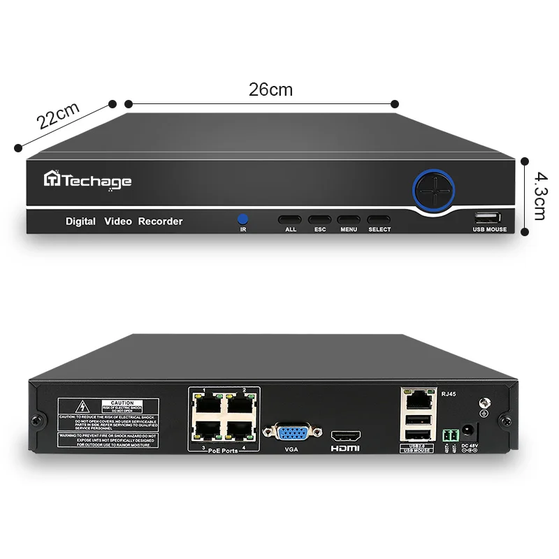 Techage POE камера видеонаблюдения системы 4CH 1080 P NVR 2 шт. мм 8 ~ 12 моторизованный зум
