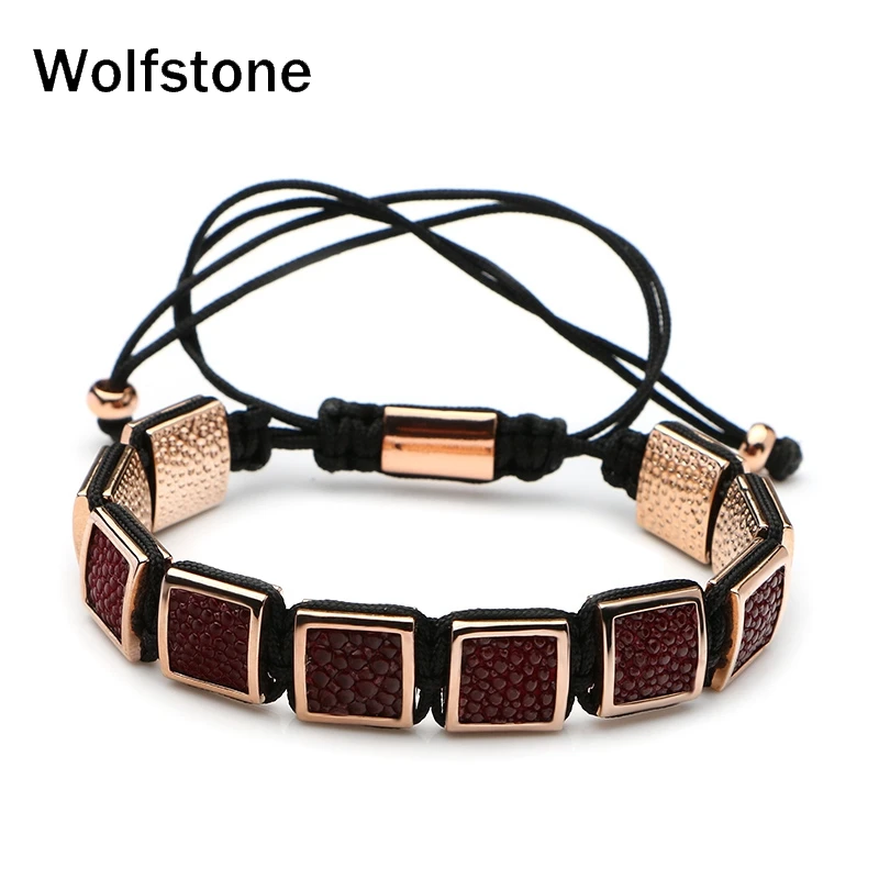 Wolfstone 1 psc Роскошные известная марка ювелирных изделий из натуральной кожи ската