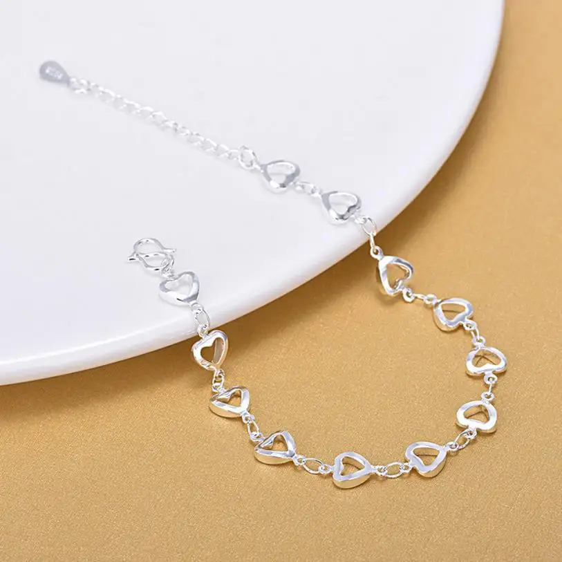 Женский серебряный браслет Everoyal браслеты на ногу из стерлингового серебра 925