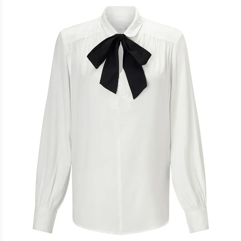 2019 шифоновые Повседневные женские рубашки с длинным рукавом однотонные