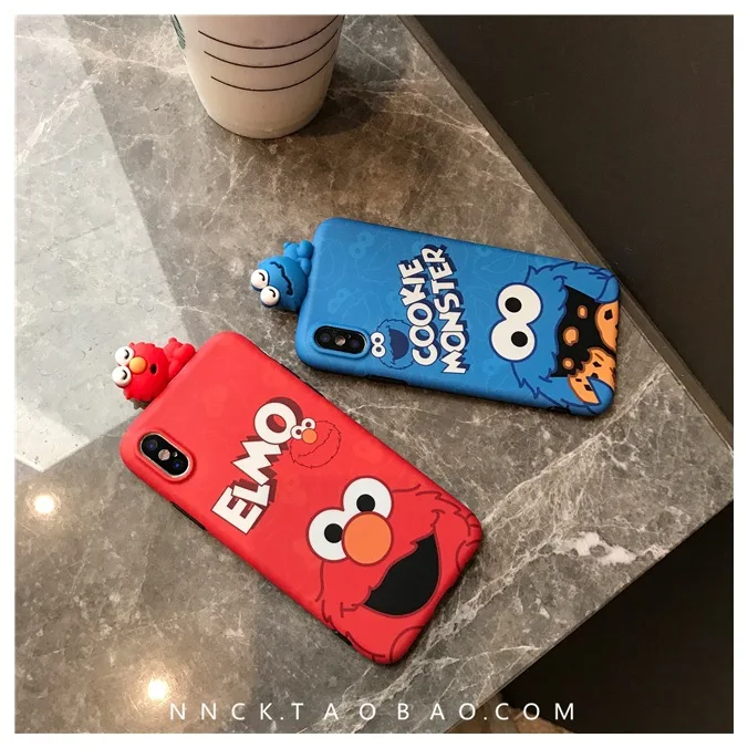 Super Cute Cartoon Sesame Street Cookie Elmo Phone Case For iPhone 7 Puls 6 6S 8 X Xsmax Xr Xs Cases Soft Silicon Cover |