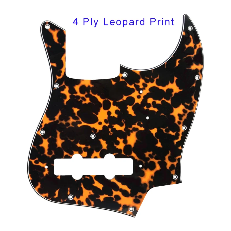 4 Ply Leopard Print Pleroo гитарные части пользовательские накладки Стандартный 4 струны для fender MIJ Япония джаз бас JB гитарные царапины пластины 11 винтов - Цвет: 4 Ply Leopard Print