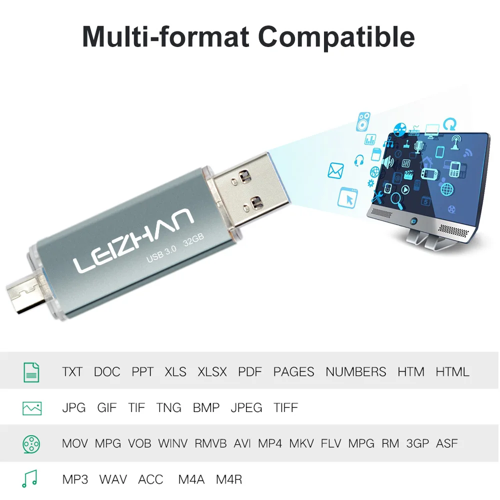 LEIZHAN реальная емкость 128 ГБ usb флэш-накопитель 3 0 micro android телефон memory stick 8 16 32 64