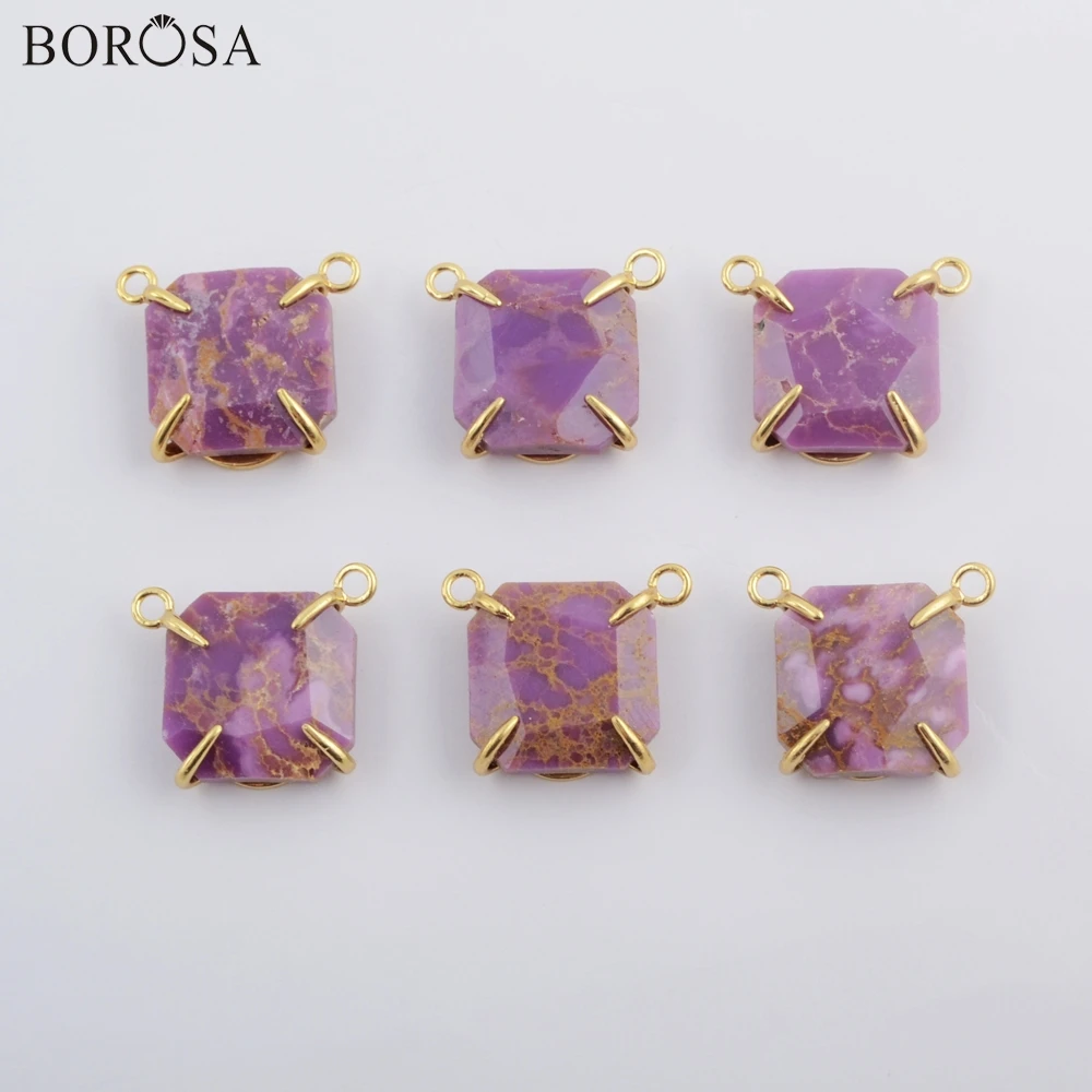 BOROSA 5/10 шт. Квадратные золотые когти соединители из мусковита сахарного сплава