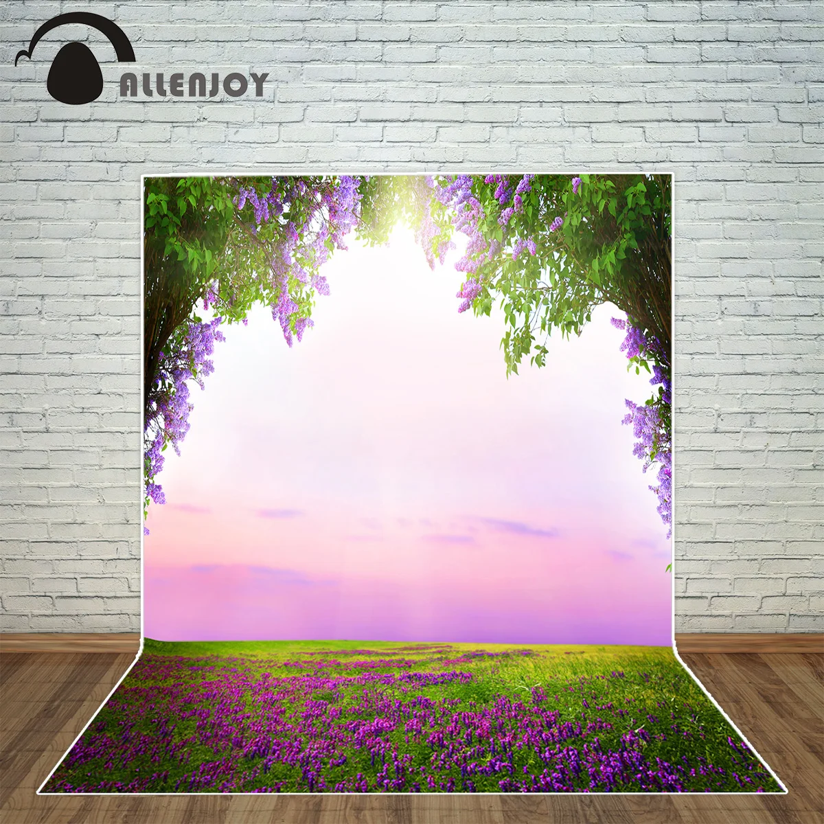 Allenjoy фон для фотостудии ВОЛШЕБНЫЙ ЛЕС красивый весенний Сирень деревья цветущие