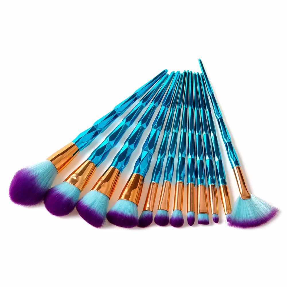 2017 Diamond Makeup Brushes Set Powder Foundation Fan Blush Large Eyeshadow Blending Cosmetic Beauty Make Up maquiagem | Красота и