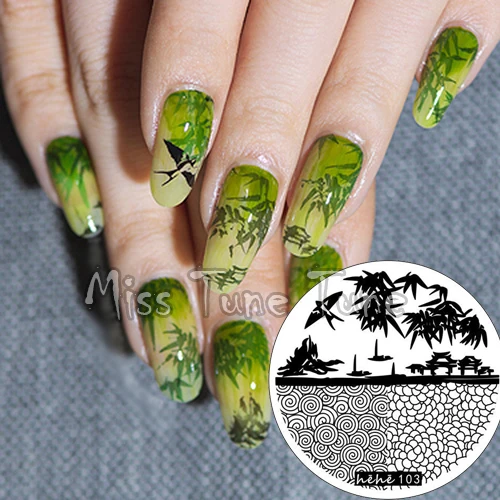 Новая высококачественная штамповочная пластина hehe103 Bamboos Swirls Круглые узоры