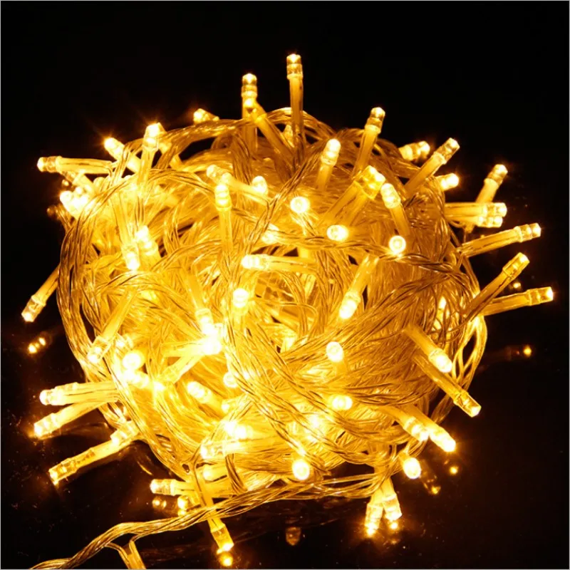 Outdoor LED String Lights 10M 100LED Waterproof Holiday Strip Lamp With Tail Bead Wedding Christmas Tree Party Garden Decoration | Лампы и