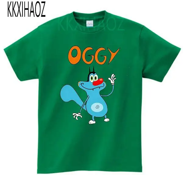 Oggy и тараканы Детская футболка с короткими рукавами дышащая футболка из чистого хлопка для мальчиков и девочек летняя детская футболка - Цвет: Многоцветный