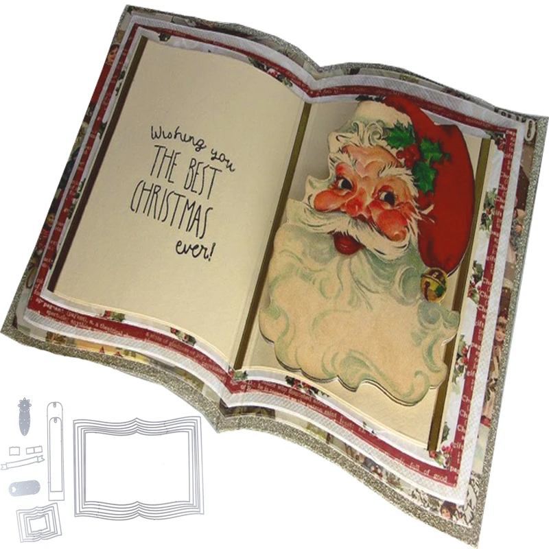 

Books Frame Metal Cutting Dies Scrapbooking Album Paper Craft Stencil Embossing Decor Dies for Card Making Decorative Diecut