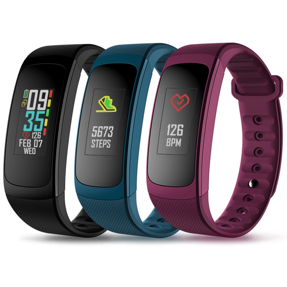 Вилка C Smart светоотражающие браслеты Цвет ЖК-дисплей Smart band Электроника Bluetooth Фитнес трекер всегда-на частоту сердечных сокращений Smartwatch