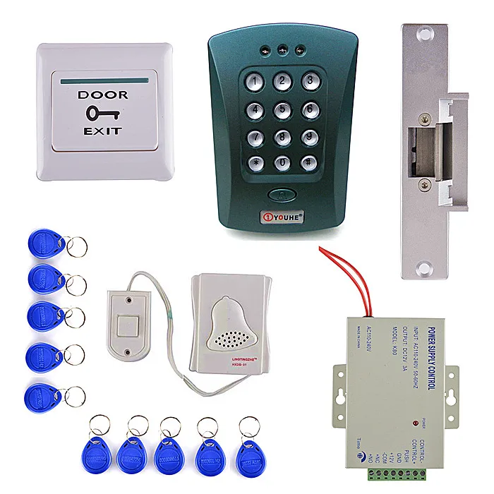 Electric Strike Door Lock + 125KHz EM Card Keypad Access Control Security System Kit | Безопасность и защита