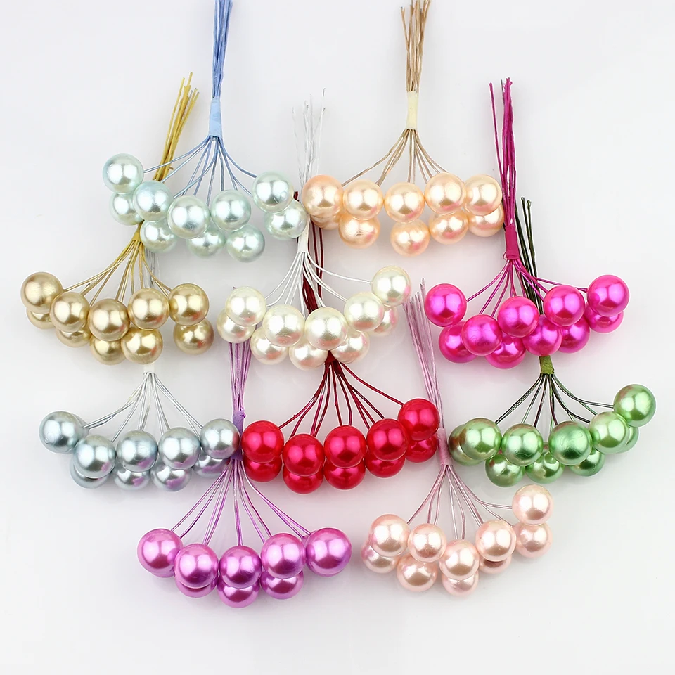 20 штук 12 мм маленькие ягоды искусственный цветок пена жемчуг тычинки вишня для