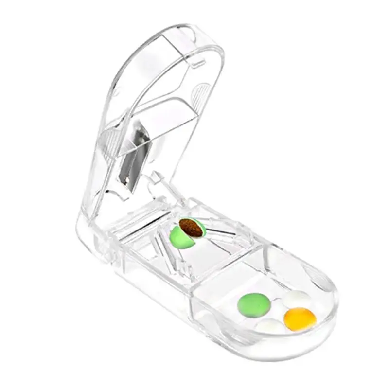 Портативный Удобный футляр для таблеток прозрачный держатель нож разрезания |