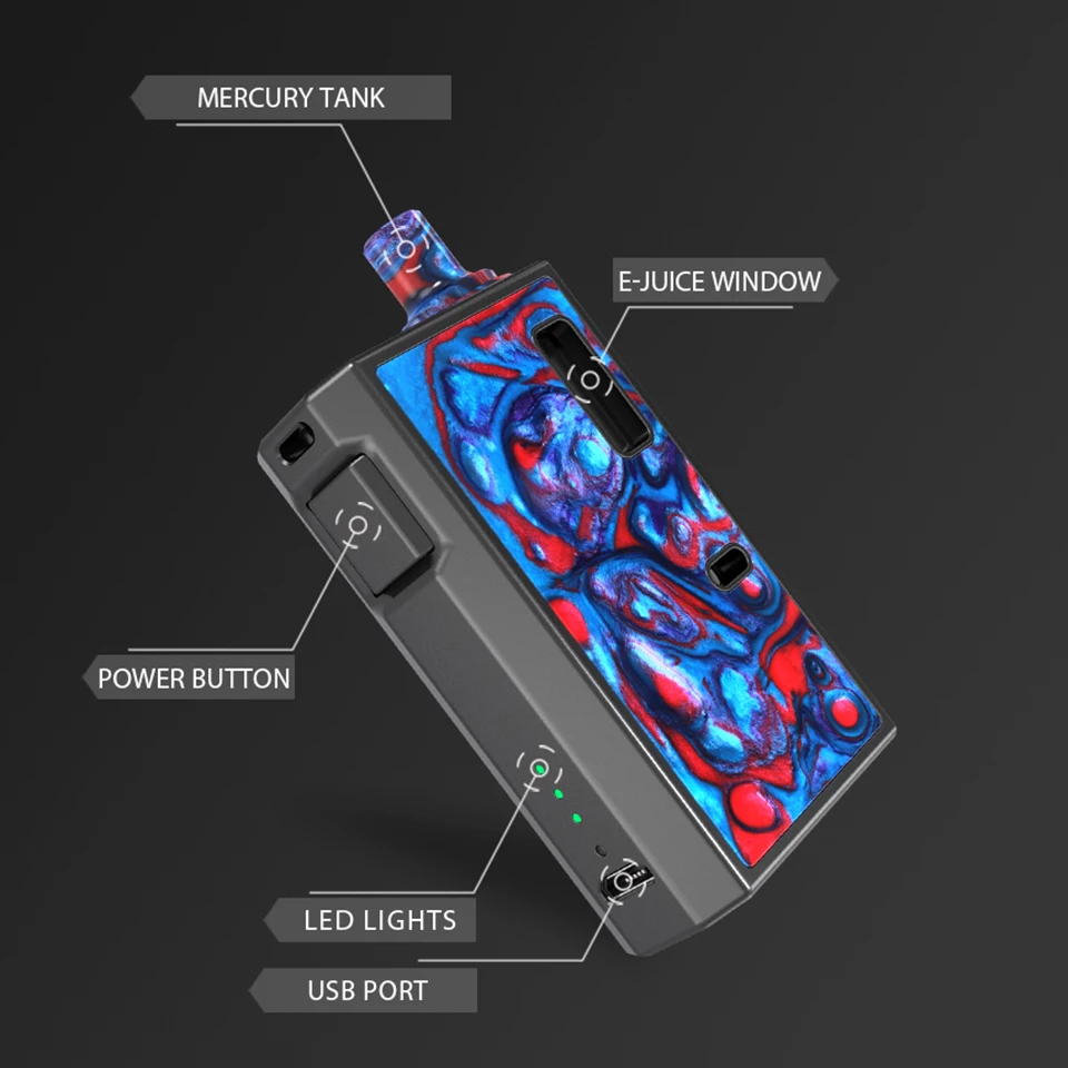 Новый оригинальный IJOY Меркурий смолы стартовый набор 1100 мАч батарея 2 мл бак 1.0ohm