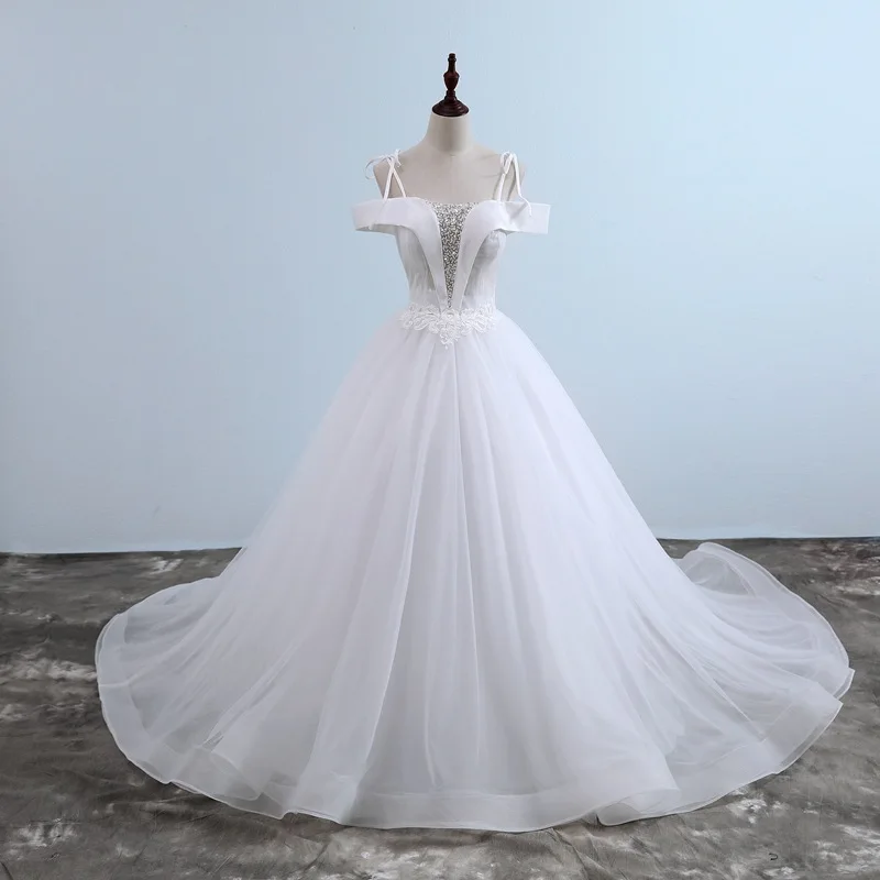 Новое кружевное платье с открытыми плечами и открытой спиной Vestido De Novia блестящее