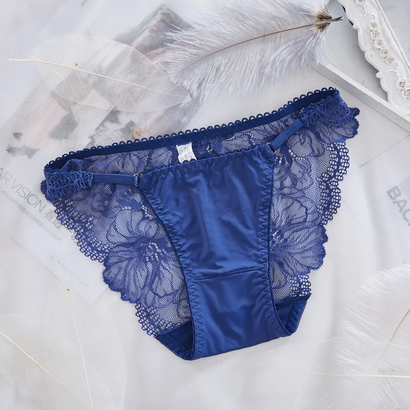 Women's Panties Ice Silk Ladies Underwear Transparent Sexy Lace Briefs Women Panty Lingerie |