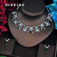 hibride luxury design green cubic zircon jewelry sets for women bridal dress dinner fashion accessories bijoux mariage n 523