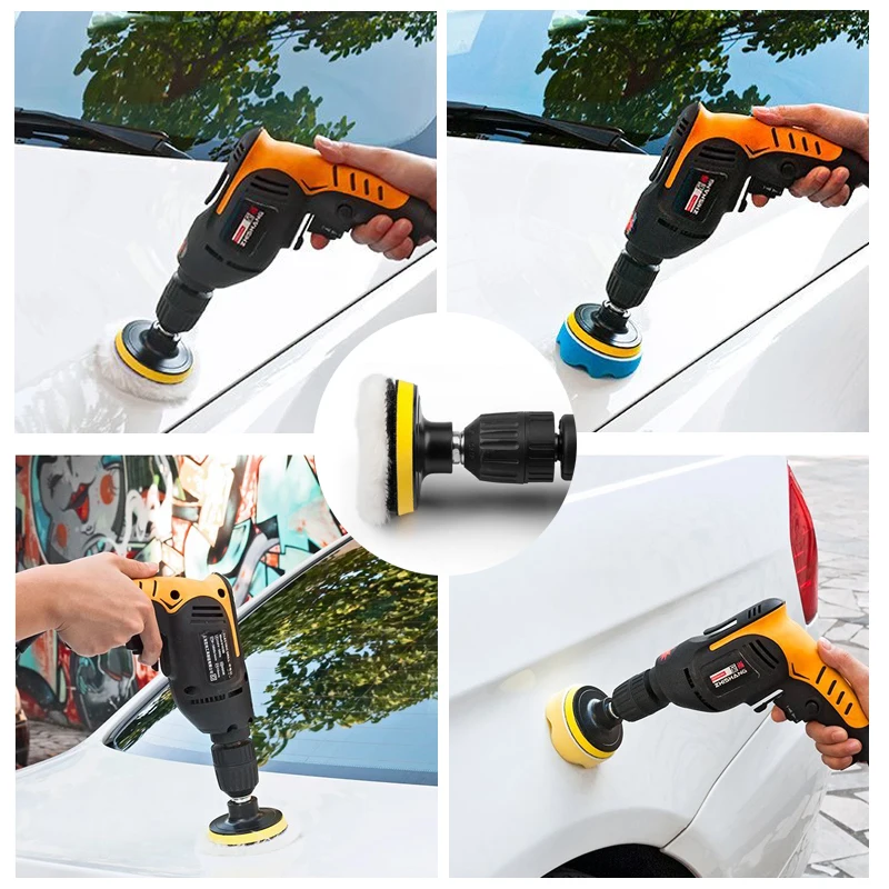 Auto Gross Polishing Buffing Pad Kit for Car Wheel Buffer with Drill Adapter Vehicle Window Brush Cleaning Tools |