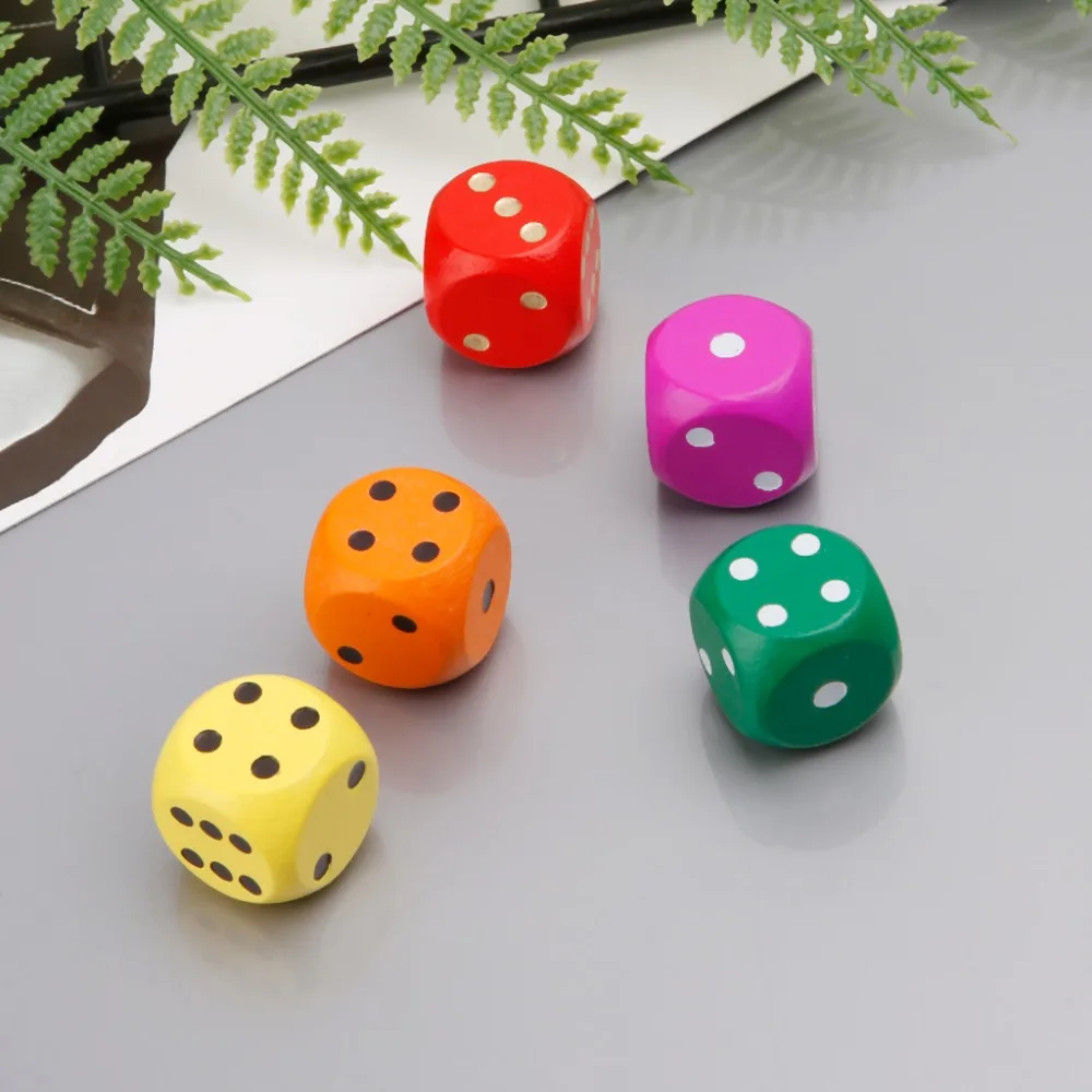 5 шт. 16 мм деревянные игральные кости с номером Круглые Угловые шестигранники для