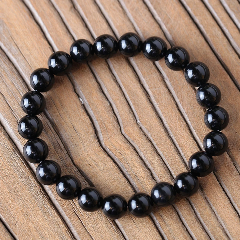 2018 New promotion 8 mm Black Onyx beads natural stone beaded bracelets Wild Male and Female Original Couple | Украшения и