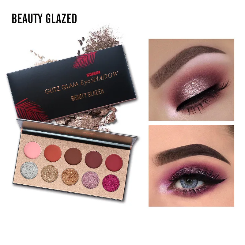 Beauty Glazed 10 оттенков пигментированные тени для век макияж Палитра блестящие