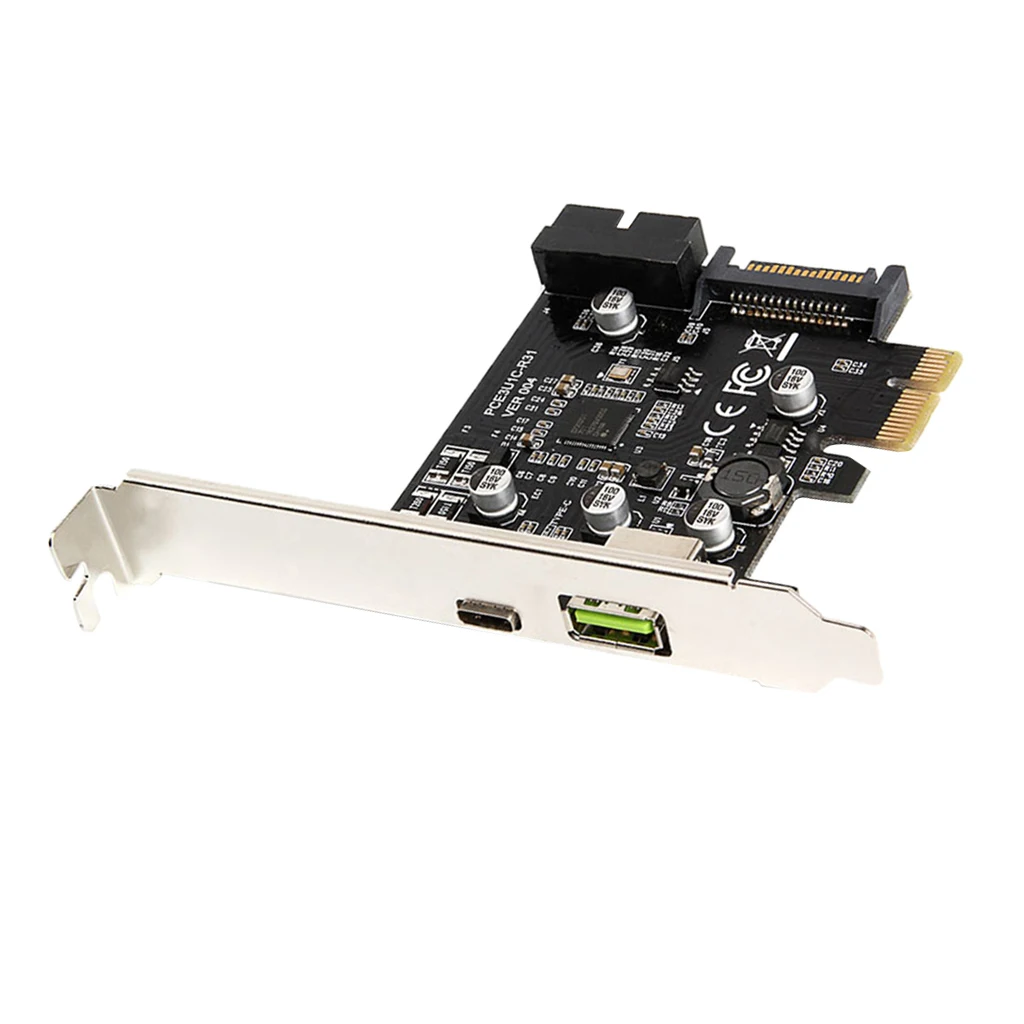 Плата расширения PCI e к USB3.1 Type C/PCIe USB 2.4A Быстрая зарядка + 19PIN E адаптеру c|Платы