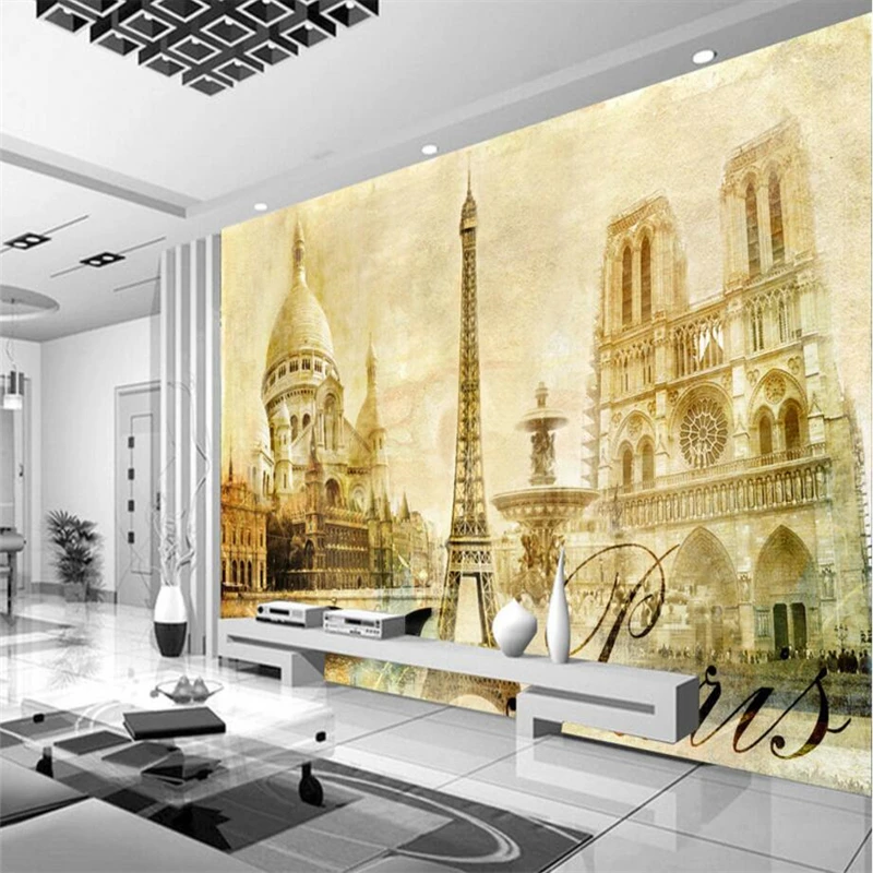 Beibehang Европейская классическая башня Парижа строительный фон под заказ большие