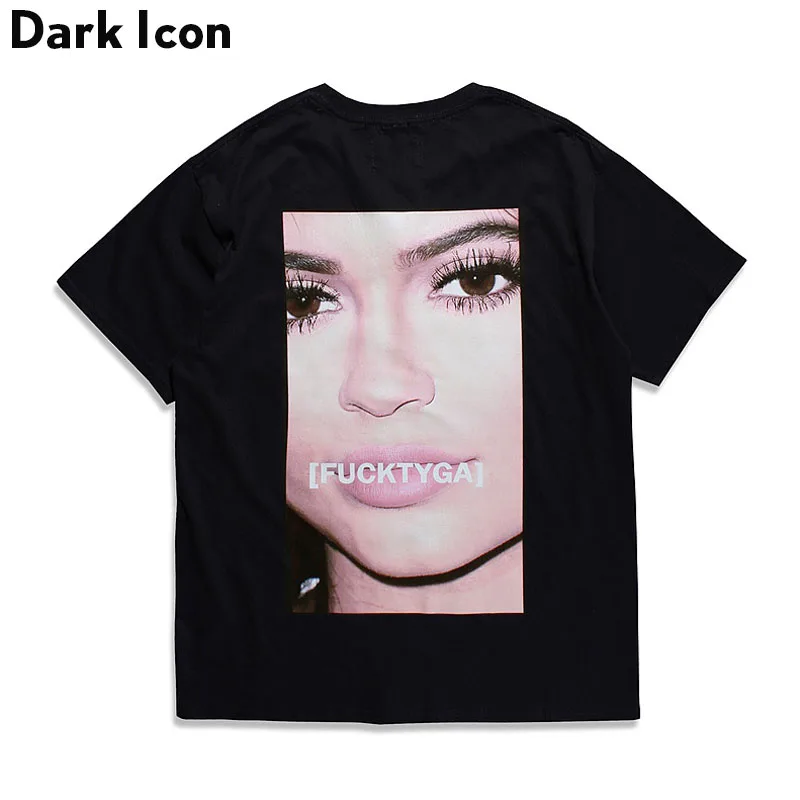 Мужская футболка в стиле хип хоп DARK ICON повседневная хлопковая Футболка с круглым